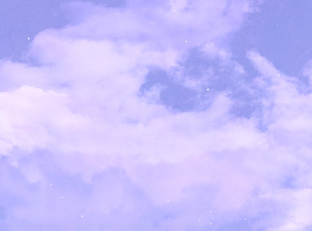 Blue sky background with tiny clouds, soft pastel colors, nature abstract backgroundの写真素材