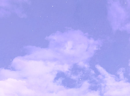 Blue sky with white clouds, soft focus, nature abstract background.の写真素材