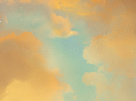 sunset sky with clouds and grunge paper texture, abstract backgroundの写真素材