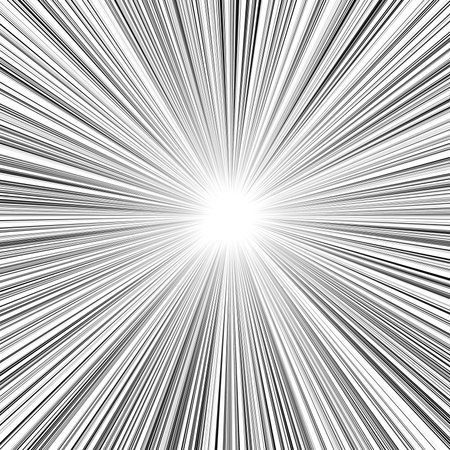 Comic book speed lines. Radial, radiating lines.Sunburst, sunburst element.Vector illustration, Concentrated line, cartoon, webtoon, line, center, spread, burstの写真素材