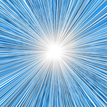 Blue starburst background with radial lines. Vector illustration.の写真素材