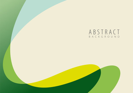 abstract background with green and yellow wavy shapes, vector illustrationのイラスト素材