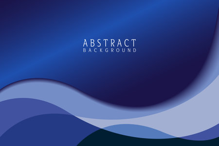 Blue abstract background with wavy lines. Vector illustration.のイラスト素材