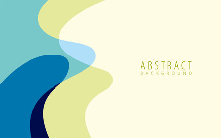 abstract background with wavy shapes in blue, green and yellow colorsのイラスト素材