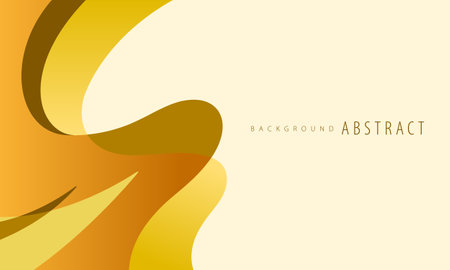 Abstract background with yellow and orange wavy elements. Vector illustration.のイラスト素材
