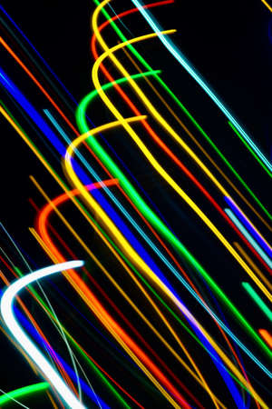 Abstract minimalist light traces produced by slow shutter speedの写真素材