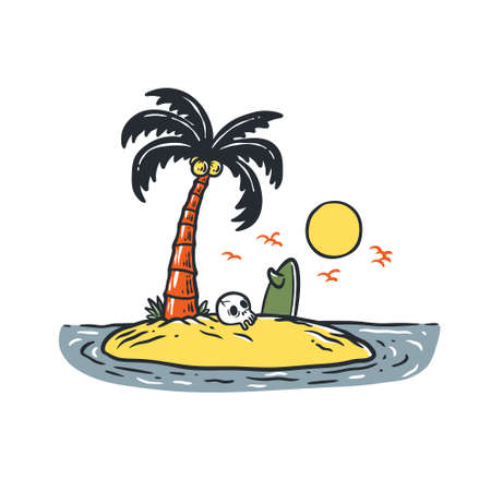 Quite Dead Island Cartoon Vectorのイラスト素材