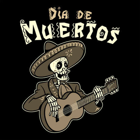 Dia de Muertos Celebrate Cartoon Vectorのイラスト素材
