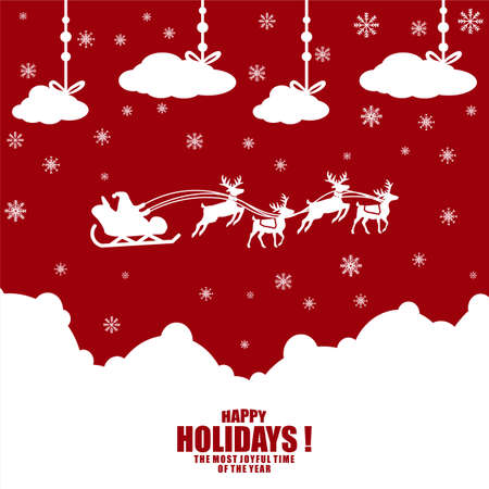 Modern Flat hand drawn design background template card Christmas icon and happy new yearのイラスト素材