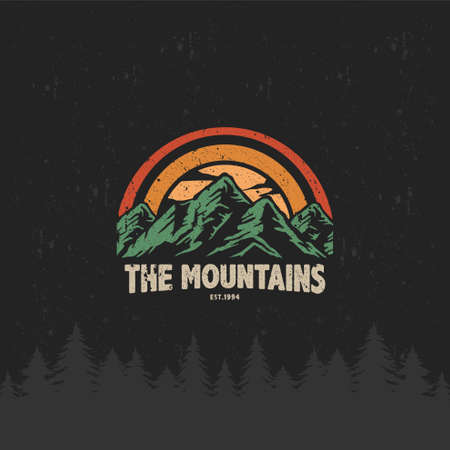 Vintage retro Logo badge sticker hat shirt design outdoor adventure travelのイラスト素材