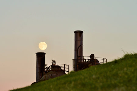Full Moon from Chimneyの写真素材