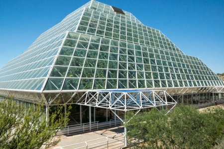The huge glass greenhouse near Tucson used to study the potential for space colonization のeditorial素材