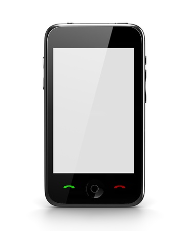 Touch Phone with blank screen front viewの写真素材