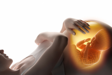 Baby in womanの写真素材