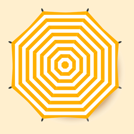 Umbrella top view. Yellow vector beach umbrella.のイラスト素材