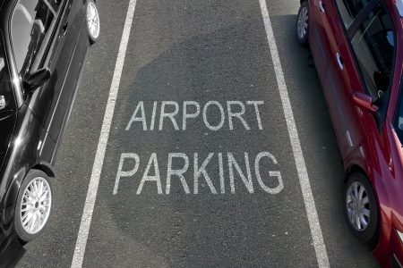Airport Parking bay with white markingsの写真素材