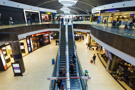 ROME, ITALY - OCTOBER 30, 2019: Modern interior of Rome Fiumicino International Airport Leonardo da Vinciのeditorial素材