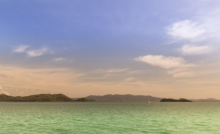 colorful of ocean and mountain and skyの写真素材