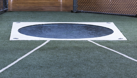 An indoor throwing circle that can be used for high school, college and pro track and field athletes.の写真素材