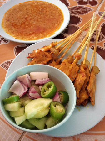 Pork satay grilled with peanut sauceの素材