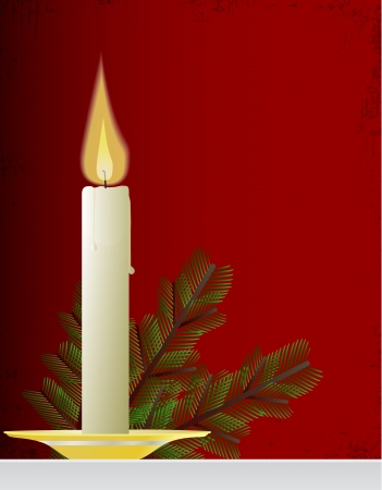 Christmas card with candleのイラスト素材