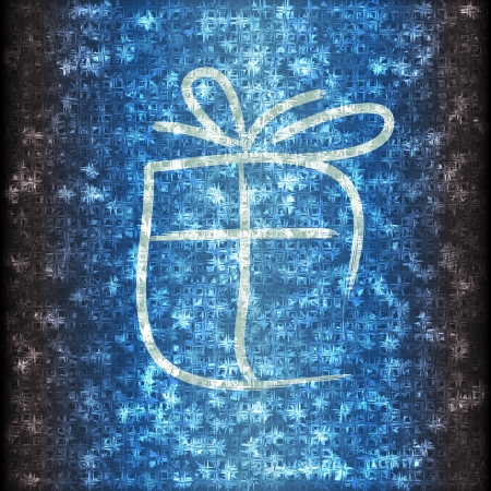 Silver present covered by ice effectの写真素材