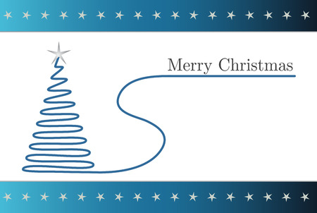 Blue christmas cardのイラスト素材