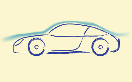 aerodynamics car sketchの写真素材