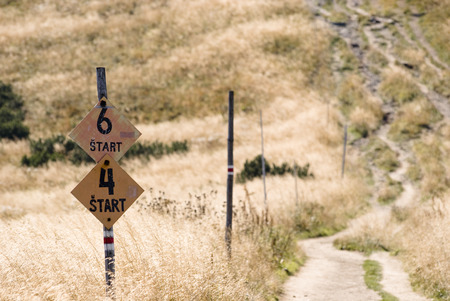 Marked mountain trail in Mala Fatraの写真素材