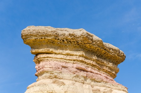 Impressive natural canyon in the Namibe Desert of Angola. The sandstone has been eroded over thousands of years into its current shapes.の写真素材