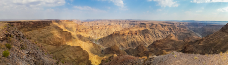 Panorama of beautiful Fish River Canyon in the south of Namibia, Southern Africaの写真素材