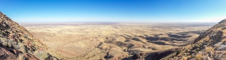 Panorama of beautiful Brukkaros mountain and crater, an impressive landscape near Keetmanshoop, Namibia, Southern Africaの写真素材
