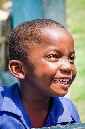 Portrait of unidentified young African boy laughingのeditorial素材