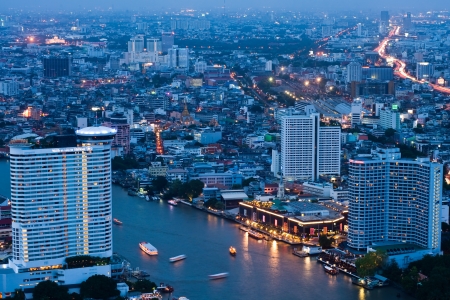 Bangkok city in front Riverのeditorial素材
