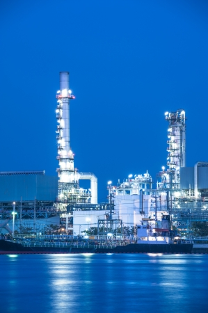 Oil refinery at twilightのeditorial素材