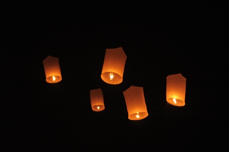 Sky lanterns, Flying Lanternsの写真素材
