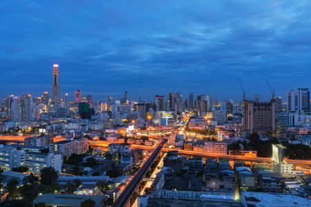 Bangkok victory monument at twilight