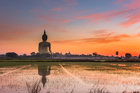 Image of buddha in Thailand in morningの写真素材