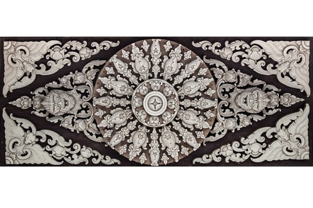 Decorative Art of Thai on the ceiling in templeのeditorial素材