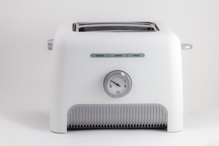 White bread toaster on white background の写真素材