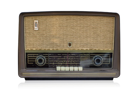Ratro radio against on isolated white backgroundの写真素材