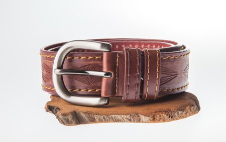 Brown leather beltの写真素材
