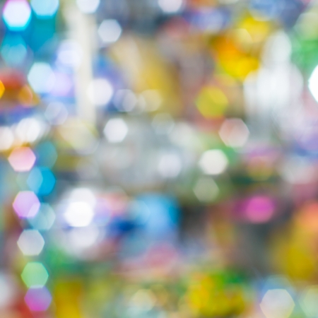 The hexagon bokeh in variety colourful lightの写真素材