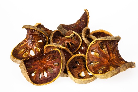 Close up of dry fruit on the isolated white backgroundの写真素材