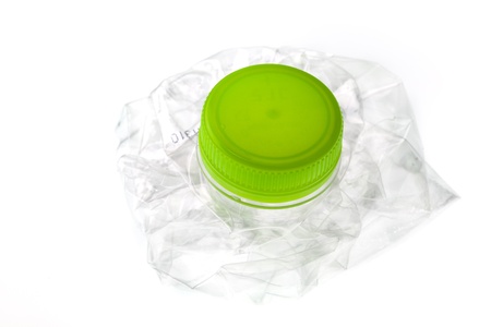 Isolated of recycle bottle against white backgroundの写真素材