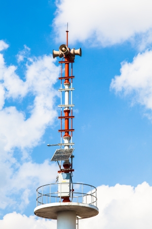 Town communication pole in small village of Thailandの写真素材