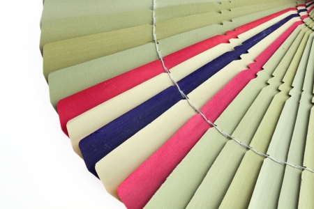 Traditiional fold fan made of dry palm leavesの写真素材