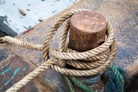 Close up of mooring cordの写真素材