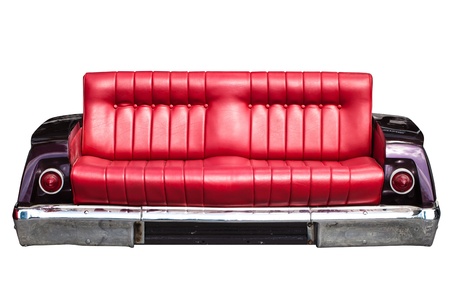 Isolated of red sofa in car designの写真素材