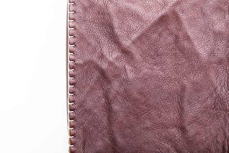 Close up of brown leather textureの写真素材